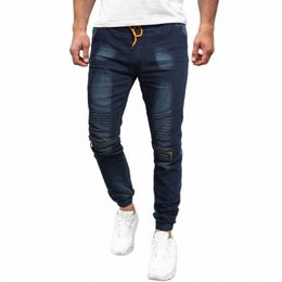 mens Casual Fitn Trousers Patchwork Bodybuilding Pocket Full Length Sports Pants For Man Slim Clothing T3WR#