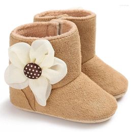 Boots Flower Baby Warm Thicken Born Girl Winter Shoes Soft Sole Cotton Toddler Infant Snow Non-Slip Girls