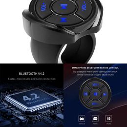 Update Wireless Bluetooth Media Remote Controls Button Car Motorcycle Bike Steering Wheel Controller Mp3 Music Play For Phone Tablet