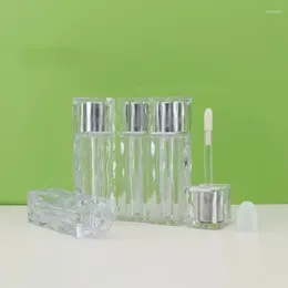 Storage Bottles 1pc Empty Portable 3ml Square Wavy Grain Lip Gloss Tube DIY Plastic Clear Glaze Tubes Cosmetic Packing Container