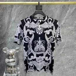 Men's T-Shirts Summer New Tshirt For Men Abstract Art Print Short Slve T-shirt Mens Social Club Outfits Brand Casual Slim T Shirt Homme T240325