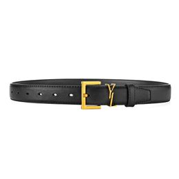 Womens Top Quality Genuine Leather Yslbelt Designer Belt Fashionable High End Cowhide Needle Button Belt Belt Belt with Dress and Jeans SAINT Laurents