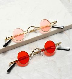 Sunglasses Retro Mini Round Men Metal Frame Gold Black Red Small Framed Sun Glasses Colour Lens Fashion1876935