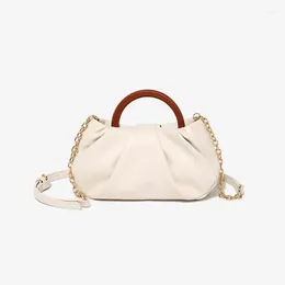 Hobo White Colour Spring Holiday Women's Handbag Soft Leather Shoulder Bags Crossbody Messenger For Ladies Chains Clutch