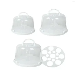 Storage Bottles Cake Carrier With Lid Stand Holder Portable Box Serving Tray For