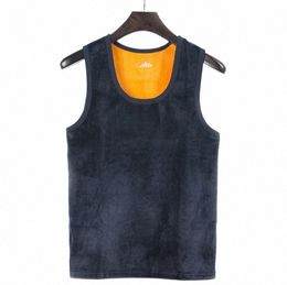 men Winter Thermal Underwear Tops Body Sleevel Vest Invisible Thermo Wr Tank Tops for Men h19r#