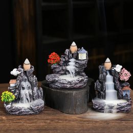 Burners Backflow Incense Burner Mountains River Waterfall Fragrance Fireplace Home Bedroom Office Decoration Sandalwood Smoke Zen Censer