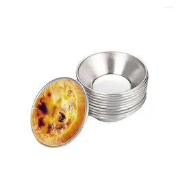 Baking Tools 10Pcs/Set Aluminium Portuguese Style Round Egg Tart Cupcake Mould Fruit Cake Die Mould Small Tool Pasteis De Nata Oven Bake