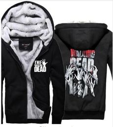 2019 Mens autumn black tracksuit The Walking Dead Hoodies Zombie Hands Scary Winter Fleece Super Warm Sweatshirts jacket clothes T1807215