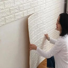 Wallpapers Wall Panels Foam Brick Pattern Self Adhesive Wallpaper PVC Waterproof Stickers 70cmX1m Peel And Stick 3D