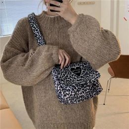 Bag Fashion Plush Female Small Crossbody Bags Leopard Embroidery Women Messenger Simple Ladies Shoulder Handbags