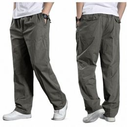 Primavera Outono Fina Mens Casual Calças Mens Casual Solto Sólido Tamanho Grande Carga Calças Ootdoor Caminhadas Calças de Montanhismo M-6XL f0pR #