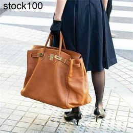 Large Hac Handbag Handbags Limited Designer Brand 50cm Edition Bag Travel Luggage Fitness Soft Leath Ermser Capacity Bk Genuine Leather