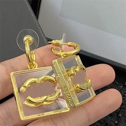 Women's Brand Charm Stud Designer Earrings High Quality hoop Gold Chanells Earring Luxury Jewelry woman letter C green Earing Accessories 746