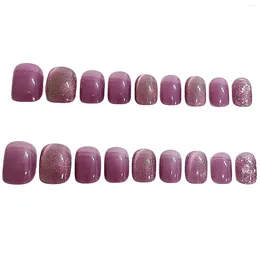 False Nails Purple Fake With Decor Charming Comfortable To Wear Manicure For Fingernail DIY Decoration