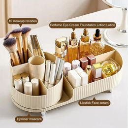 Storage Boxes Makeup Brush Holder Organiser 360 Degree Rotating Desktop Box For Home Office Organisation Multi Compartment