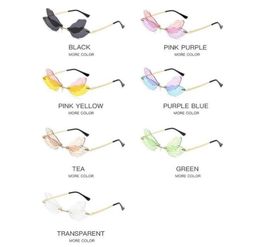 Sunglasses 1pc Fashion Dragonfly Unique Design Rimless Wave Eyewear Luxury Trending Narrow Sun Glasses For Women MenSunglasses7200347