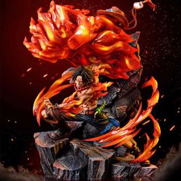 Action Toy Figures New One Piece Anime Character Ace Character Portgas D Ace Fire First Action Character Statue PVC Model Doll Collectible Toy Gifts T240325