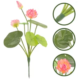 Decorative Flowers Simulated Lotus Bouquet Indoors Flower Arrangement Fake Wedding Party Decor