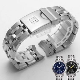 shengmeirui PRC200 T055417 T055430 T055410 Watchband Watch Parts male strip Solid Stainless steel bracelet strap LJ201124276y