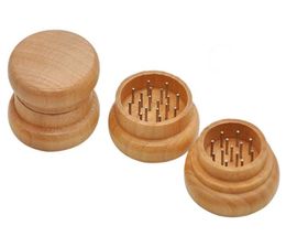 Wooden Tobacco Grinder Herb Spice Handle Grinder Crusher 53mm 2 Parts for Smoking Rolling Machine Smoking Pipe Supplier9184430