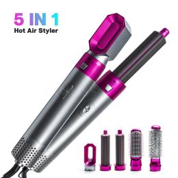 Irons Electric One Step 5in1 Detachable Hot Air Comb Hair Styling Heating Auto Wrap Rotating Hair Straightening Curling Iron Wand Sets