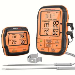 Thermopro TP-28C Wireless Meat with Dual Grill Probe 500ft Range, Perfect Outdoor Grilling, Smoking, Roasting - Digital Thermometer for Beef, Turkey, Lamb, and