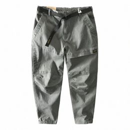 spring Autumn New Men Cott Solid Color Loose Cargo Pants Men Clothing Big Pockets Joggers Men Streetwear AZ331 72JH#