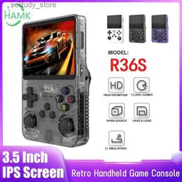 Portable Game Players Open source R36S Retro handheld video game console Linux system 3.5-inch I screen portable pocket video player 64GB game Q2403271