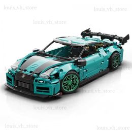 Blocks MOC Technical Nissaned GTR Speed Racing Car Building Blocks Super Sports Car Bricks Birthday Gifts For Boy Toys Vehicles Models T240328