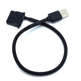 30 cm 4Pin -fläkt till USB -adapterkablar 4Pin Dator PC FAN Power Cable Connector Adapter PVC Connect Black