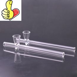 Wholesale smoking hand pipe cheap 5.7inch Big clear Pyrex Thick heady Glass Steamrollers tobacco Pipes for smoke dry herb