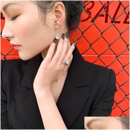 Clip-On Screw Back Fashion Ins Super Flash Rhinestone Ear Clip Without Pierced Ears Hip Hop Personality Earrings Tide Men Women Jewelr Otjvx