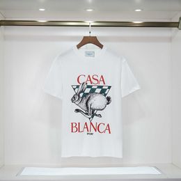 Mens Designer t Shirt Casual t-shirts Casablanca Double Yarn Pure Cotton Mens and Womens T-shirts Hip Hop Casablanca Short Sleeves 9BKX