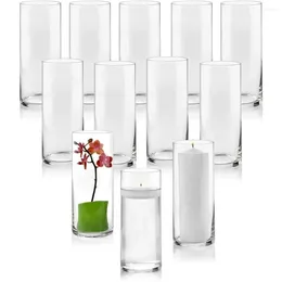 Vases Wedding Decoration Vase Set Of 12 Glass Cylinder Inch Tall - Multi-use: Pillar Candle Room Decor Home Decorations Flower