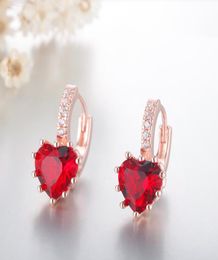 Fashion Stainless steel Heart Shape Stud Earrings rose Colour for Women Genuine Jewellery rose gold love earring Crystal CZ Enamel P8113702