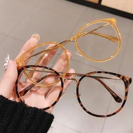 Fashion Round Women Glasses Frame Vintage Clear Lens Eyewear Men Optical Leopard Green Eyeglasses Frame sunglasses3107688