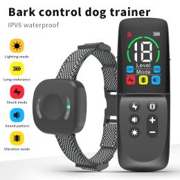 Collars 800m LCD Dog Training Collar Remote Control Pet Bark Stopper Dog Waterproof Electric Training Collars With Beep Shock Lighting