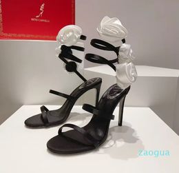 2024 женские атласные туфли с блестящей подошвой и спиральными ремешками на высоком каблуке, элегантная женская вечеринка в свадебной коробке