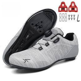 Professional Big Bike Shoes Mens Ultra-light Breathable Mountain Bike Shoes Self-locking Racing Road Bike SPD Sports Shoes 240313