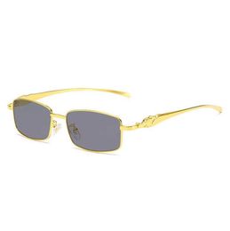 Ka family men039s metal leopard head Fashion Sunglasses Women039s full small box glasses frame7501467