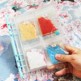 Stitch Diamond Painting Storage Containers Beads Storage Book A5 Binder with Pockets, Self Sealing Plastic Bags, Colour Number Stickers