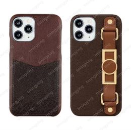 Top Leather Designer Phone Cases For iPhone 13 Pro Max 12 11 Xs XR X Fashion Wristband Print Back Cover Luxury Mobile Shell Card H2100268