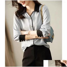 Womens Blouses Shirts Simple Yet Chic Solid Color Ladies Button-Up Shirt For Any Ocn Elegant And Versatile With French Style Drop Deli Ot0Pq