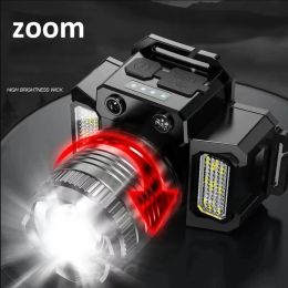 LED Sensor Headlamp Camping Search Light Head Flashlight Rechargeable Powerful Head Lamp Front Lanterns Headlights