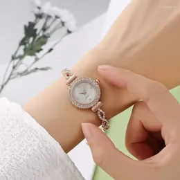 Relógios de pulso feminino pulseira relógio mujer dourado relojes pequeno dial quartzo lazer relógio de pulso hora feminina senhoras elegante relogio relógio