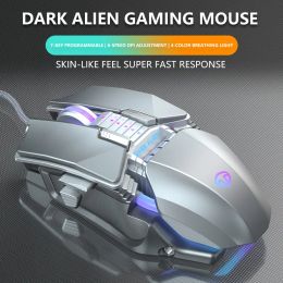 Mice Metal Wired Mouse BackLight High Sensitivity 7 Keys Macro Programming Gaming Mechanical Mouse For Game Computer Tablet PC