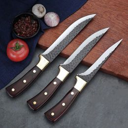 Knives Forged Kitchen Chef Knife Set Stainless Steel Meat Fish Fruit Vegetables Slicer Butcher Boning Cleaver BBQ Knives with Cover