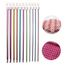 Knitting QJH Aluminum Long Crochet Hook Set, 11pcs Tunisian Crochet Hooks Multicolor Afghan Crochet Needles for Crocheting (2mm to 8mm)