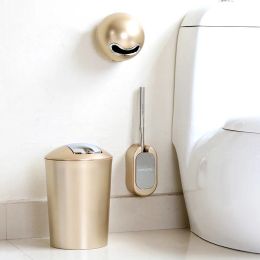 Brushes WallMounted Toilet Brush, Paper Holder, Trash Can, Waste Bins, Golden, Nordic, Creative, Bathroom Accessories Sets